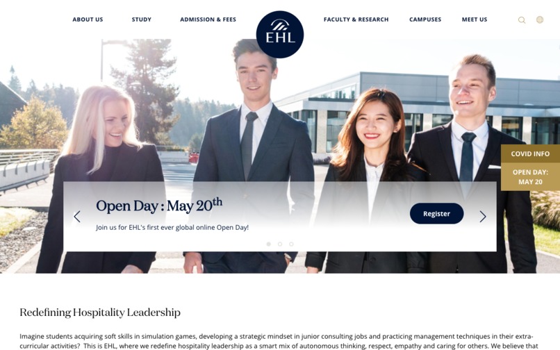 HubSpot Websites System for École hôtelière de Lausanne – screenshot 2