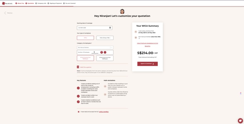 Get any Corporate Insurance plan in 7 minutes with Blacaz  – screenshot 8