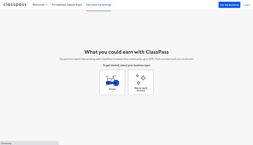 ClassPass Partner Revenue Calculator – screenshot 1