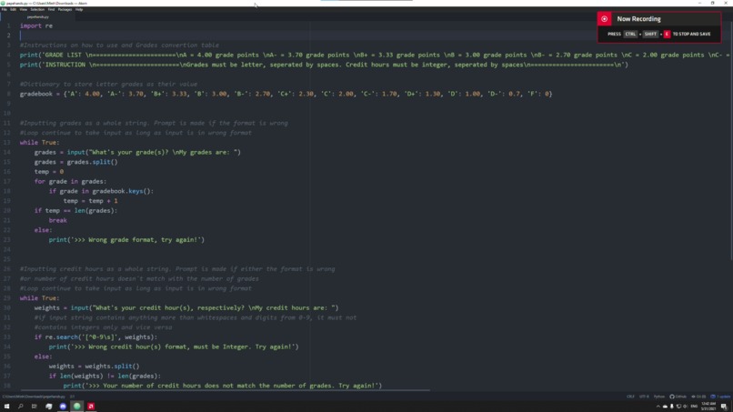 GPA Calculation – screenshot 1