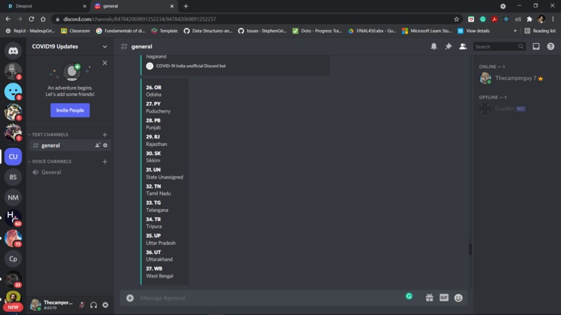 CoviBot – screenshot 1