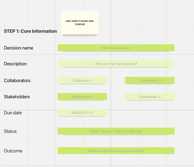 Decision board – screenshot 2