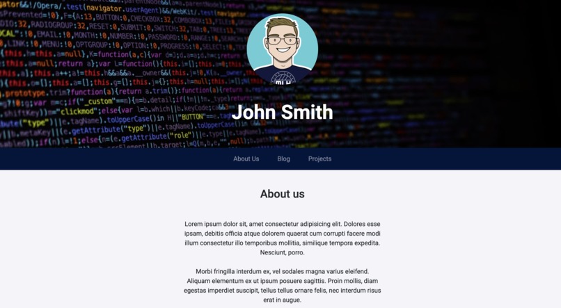 Personal Portfolio  – screenshot 1