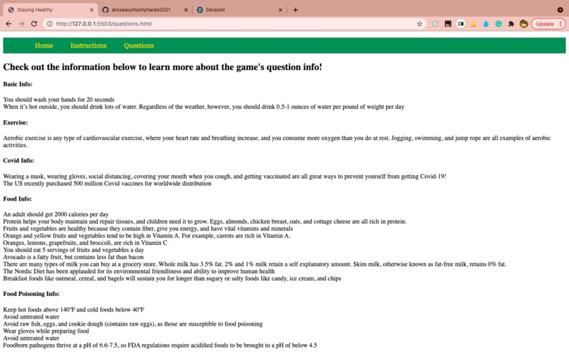 Staying Healthy – screenshot 5
