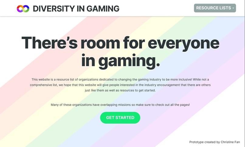 Diversity In Gaming Resource Website – screenshot 1
