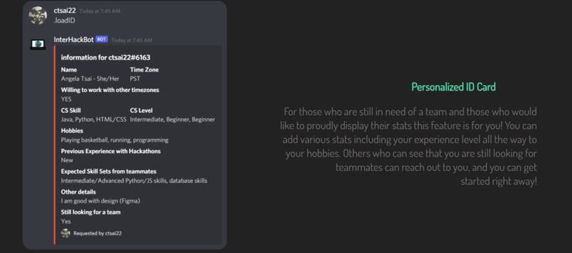 InterHacks Discord Bot – screenshot 2