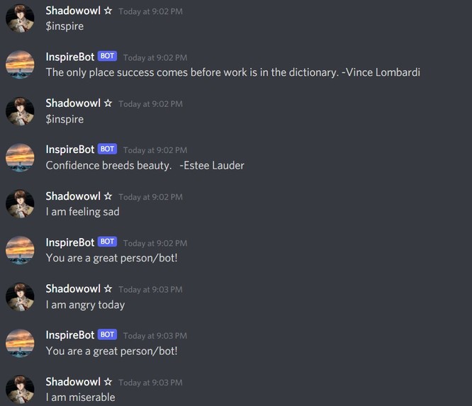Inspire Bot – screenshot 1