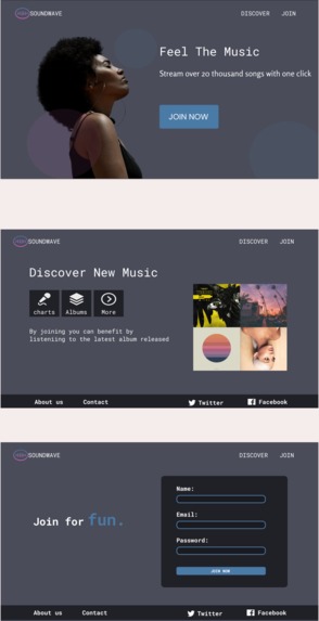Feel the music website – screenshot 1
