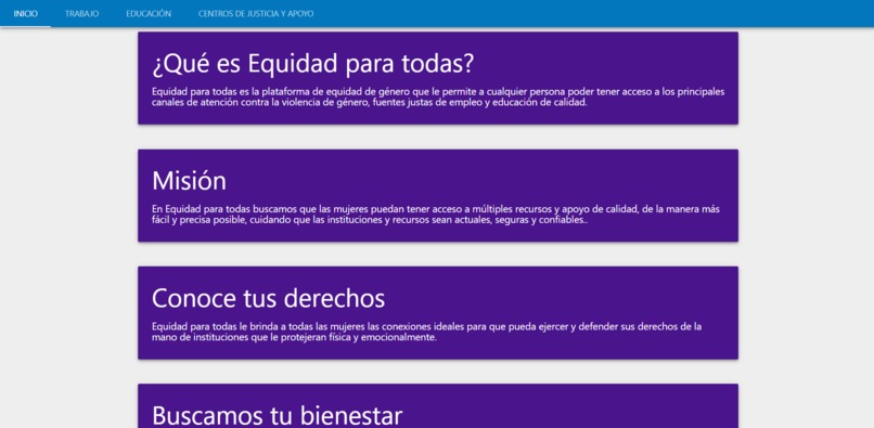 Equidad para Todas, Dijkstras's Coders, Equipo 8 – screenshot 1