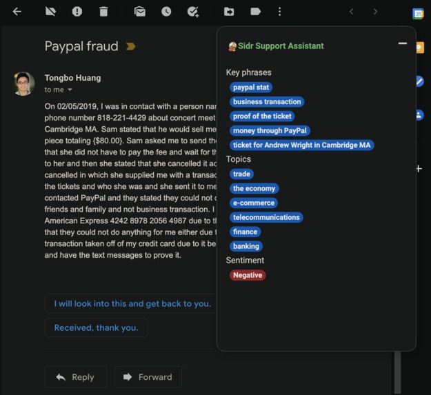 Sidr Gmail support assistant – screenshot 3