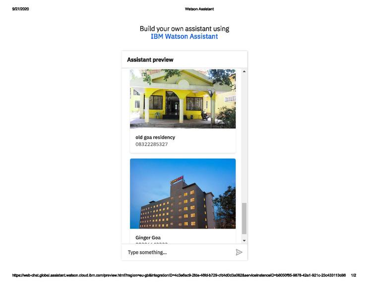 travel chatbot – screenshot 2