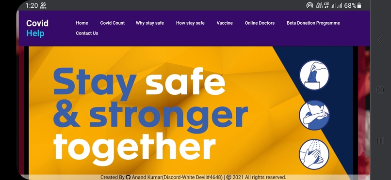 COVID.HELP Website – screenshot 1