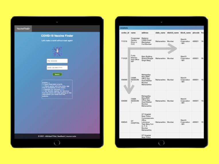 COVID-19 Vaccine Finder Website – screenshot 1