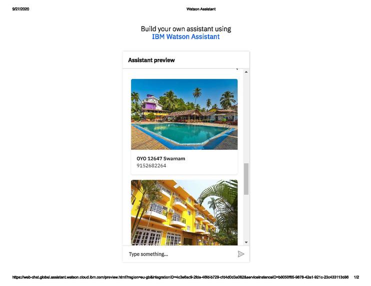 travel chatbot – screenshot 2