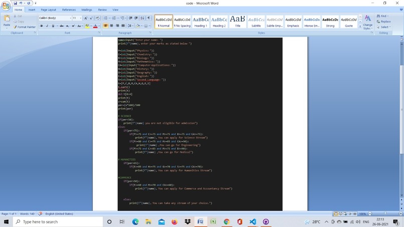 Stream choice and admission for students (Track: Education) – screenshot 1