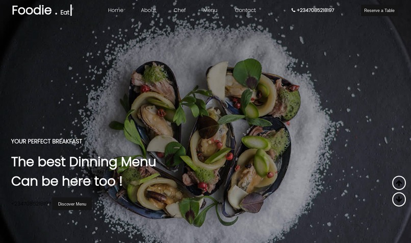 Foodie Restaurant Website  – screenshot 1
