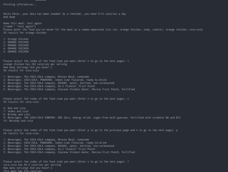 CalCount – screenshot 2