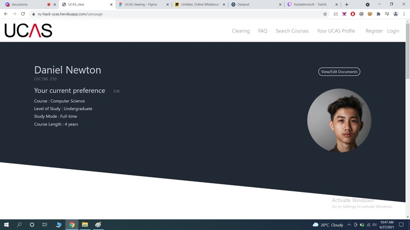 UCAS CLEAR – screenshot 1