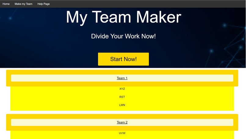 My Team Maker – screenshot 1