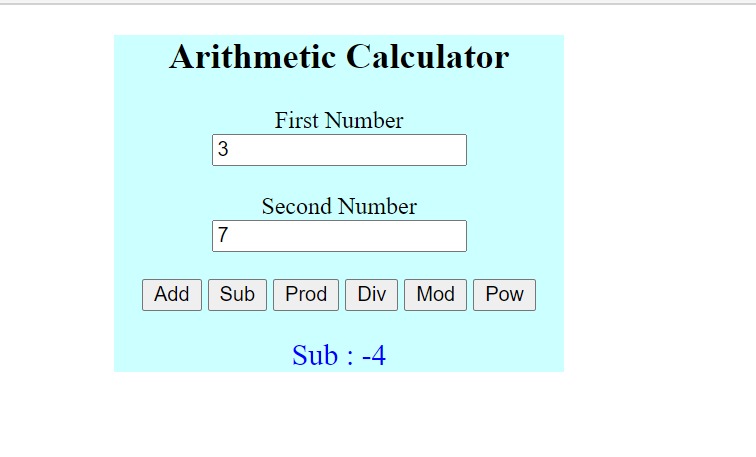 Calculator(Javascript) – screenshot 1