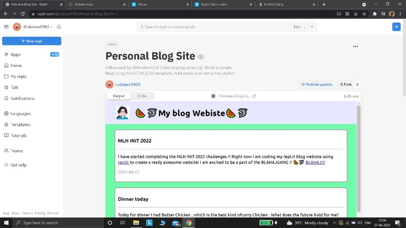 Personal Blog Website  – screenshot 2