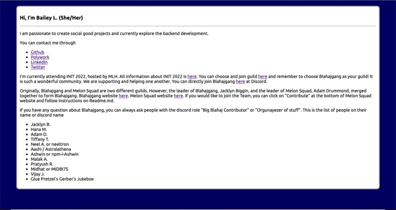 Personal Website/Blahajgang Promotion – screenshot 1