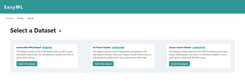 EasyML – screenshot 1