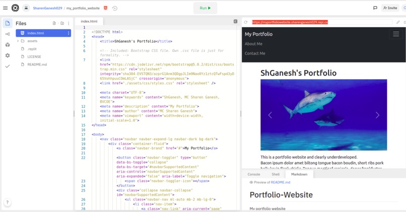 Build and Host a Personal Website using Replit – screenshot 2