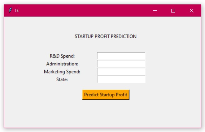 Startup Profit Predictor – screenshot 1