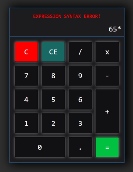Calculator Project – screenshot 3