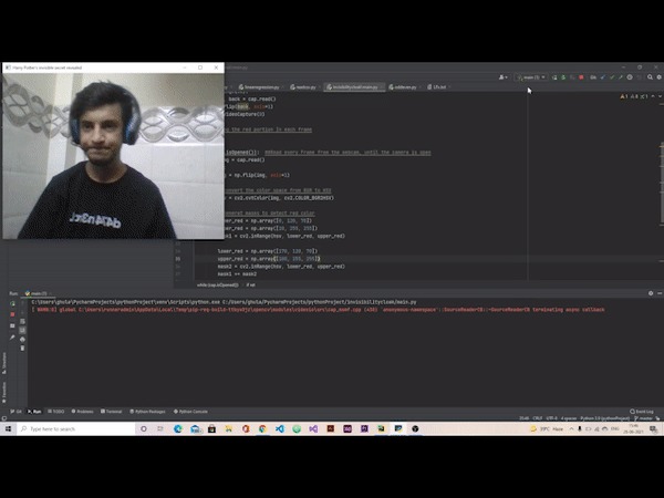 Invisibility Cloak using Computer Vision – screenshot 1
