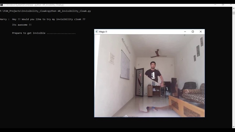 Invisibility Cloak using Computer Vision – screenshot 1