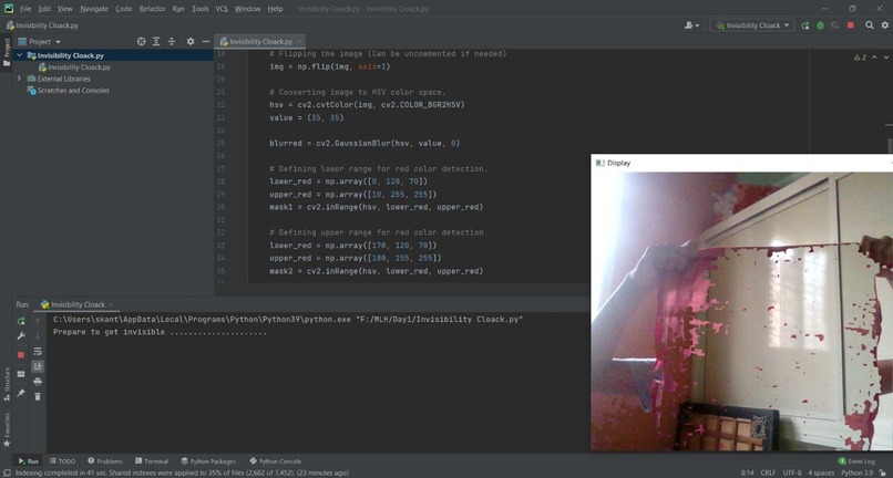 Invisibility cloak Program – screenshot 1