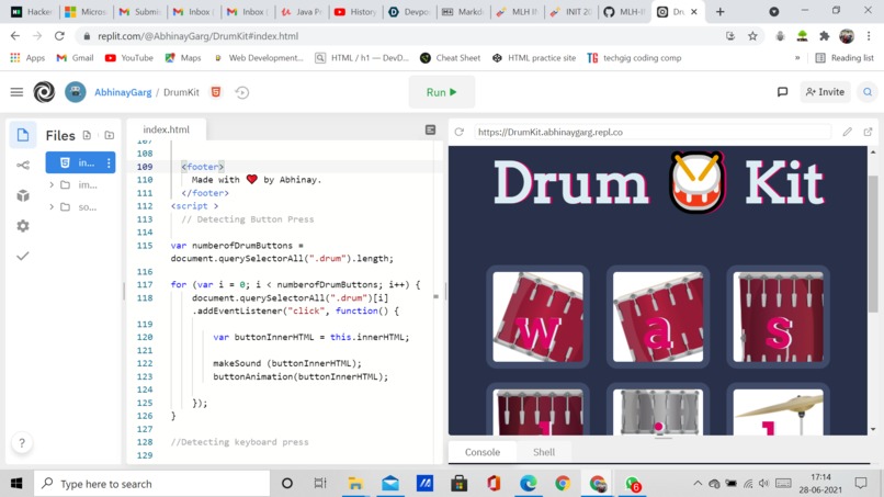 Hosting Site using Replit – screenshot 1