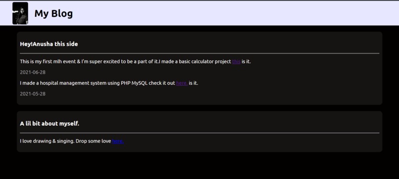 My personal blog! – screenshot 1
