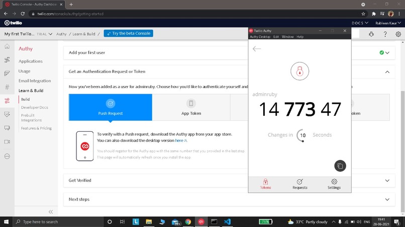 Create a Two-factor Authentication System – screenshot 1