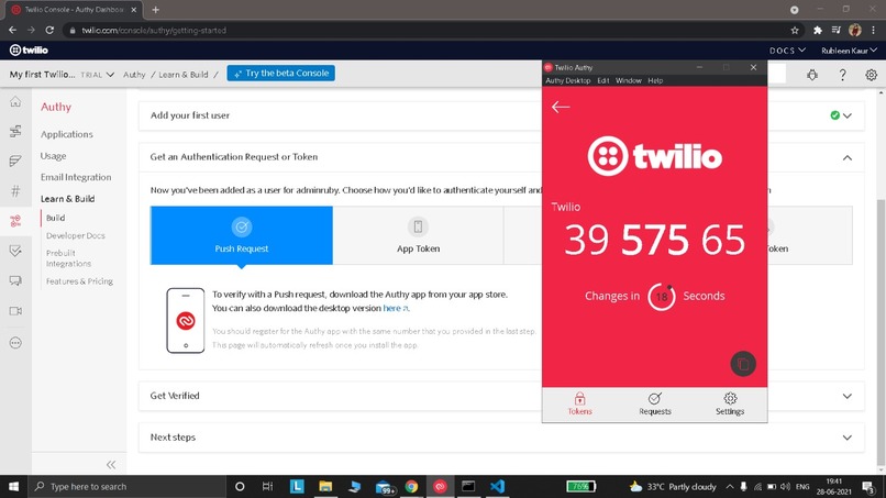 Create a Two-factor Authentication System – screenshot 2