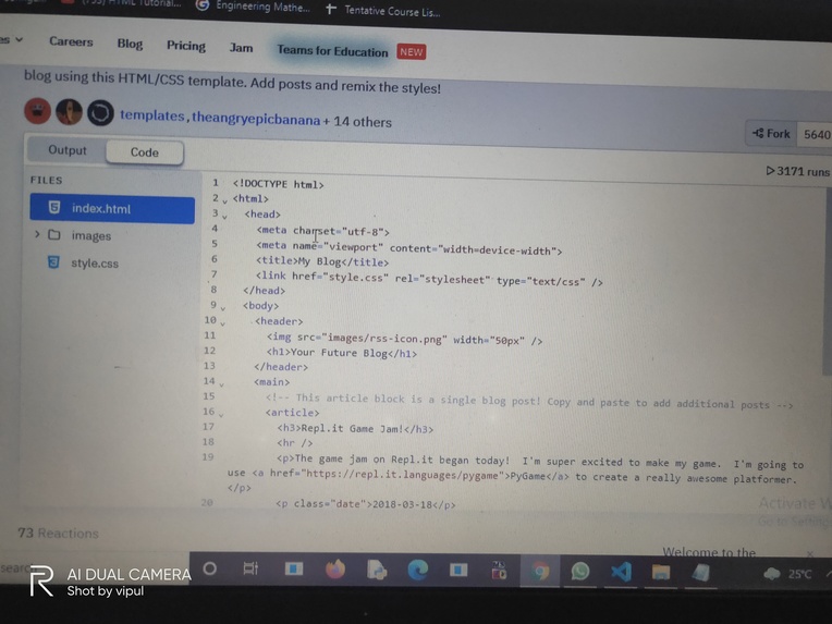 Replit personal site – screenshot 1
