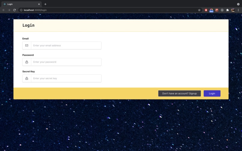 Two Factor Authentication using MERN – screenshot 2