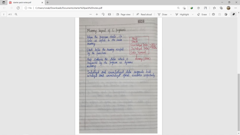 Starter Pack notes – screenshot 1