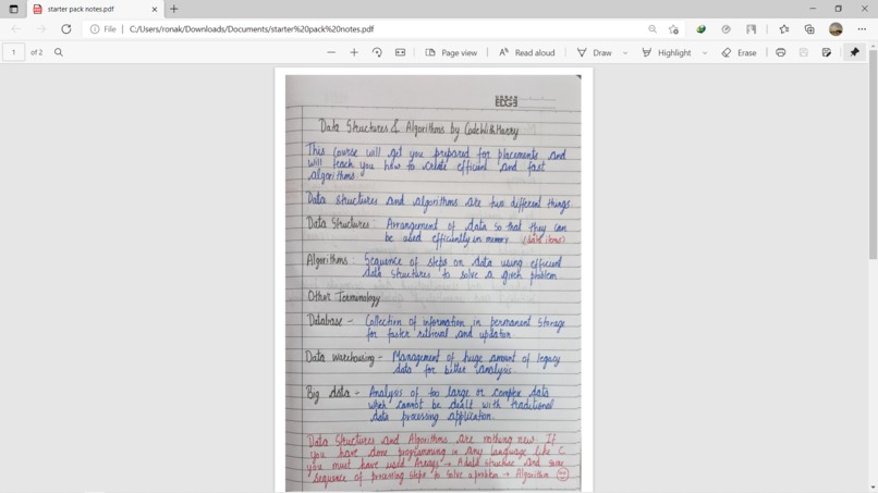 Starter Pack notes – screenshot 2