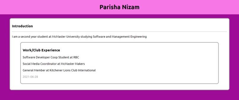 Personal Website – screenshot 1