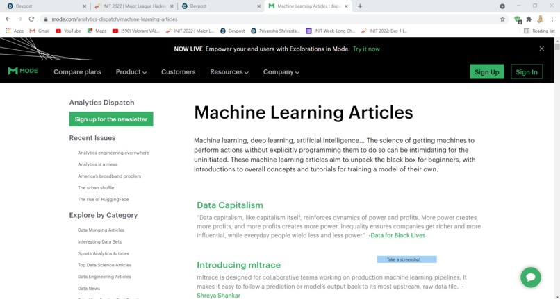 Machine Learning – screenshot 1