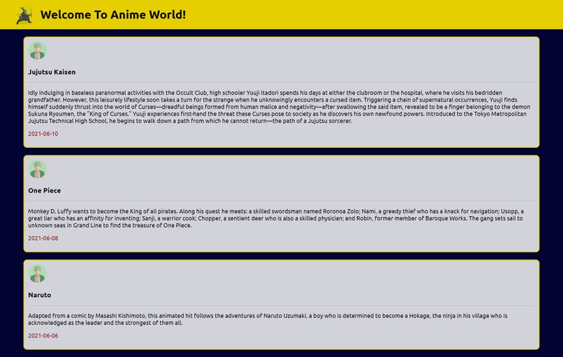 Anime World | Devpost
