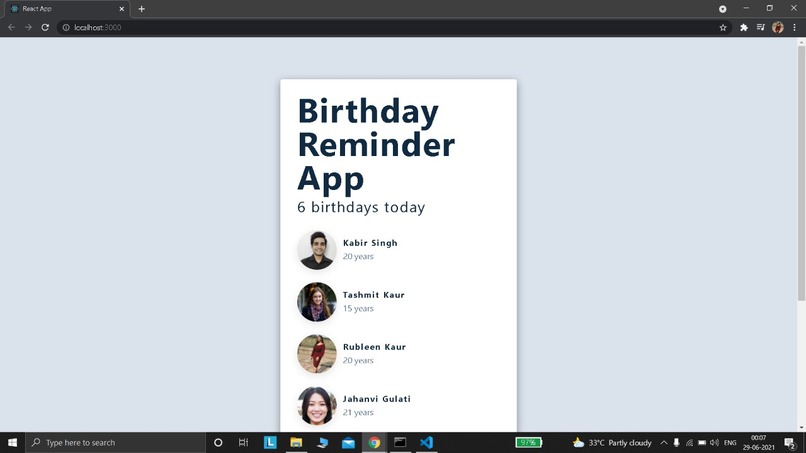 Birthday Reminder App – screenshot 1