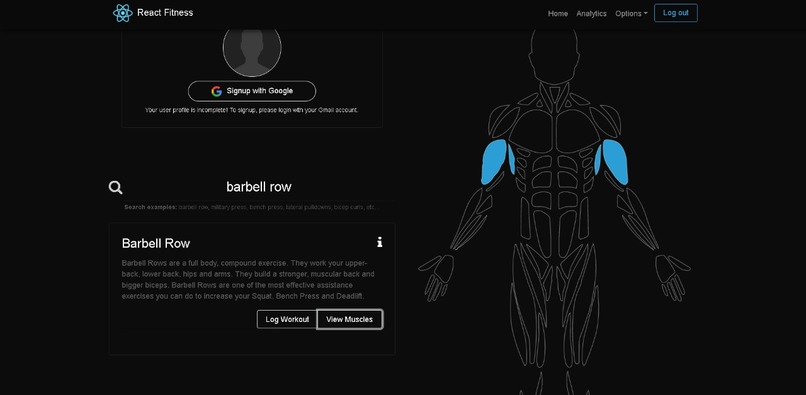 FitnessApp – screenshot 2