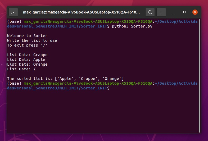 Sorter – screenshot 1