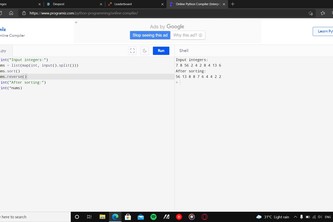 Program To Sort A List