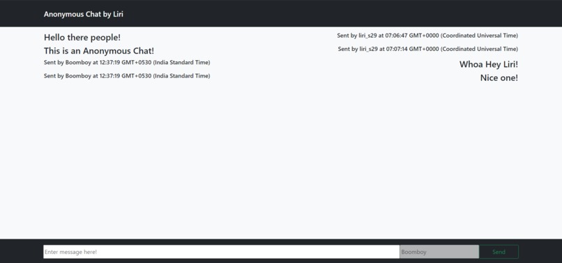 Anonymous Chat - MLH INIT – screenshot 1
