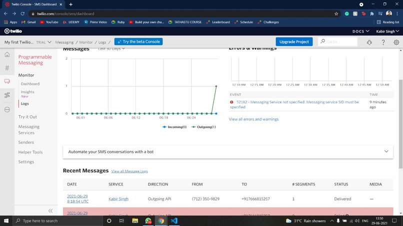 Build a Twilio Powered Game – screenshot 2